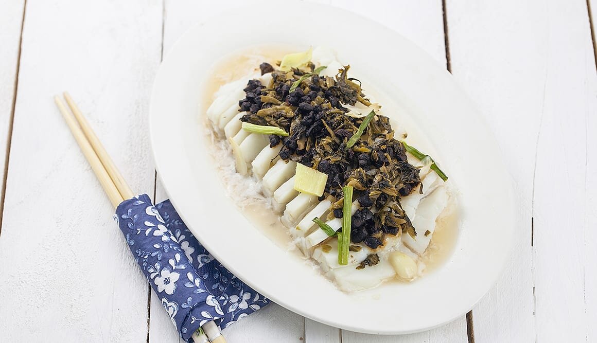 雪菜蒸挪威北极鳕鱼