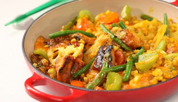 挪威三文鱼炒杂菜