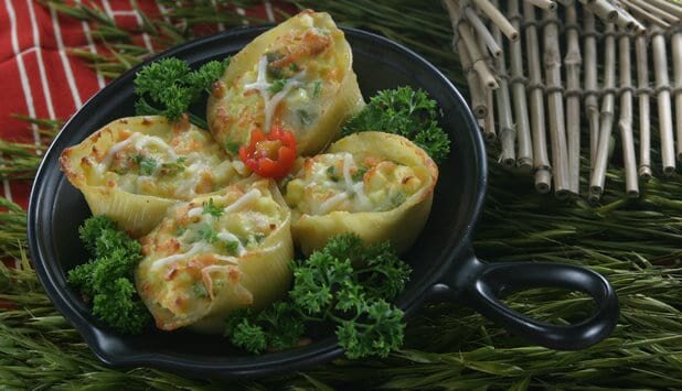 挪威三文鱼焗酿扇贝粉 