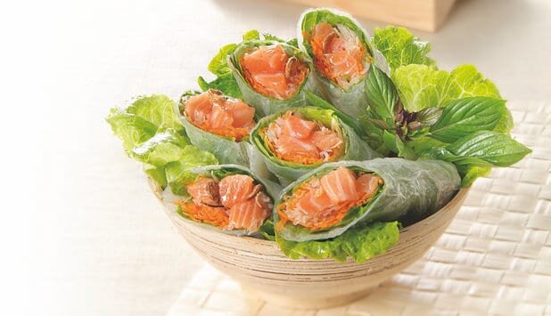 鲜三文鱼越式皮卷